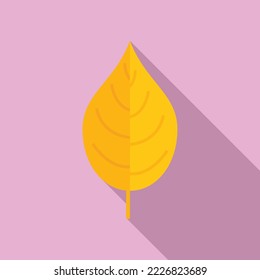 Yellow autumn leaf icon flat vector. Tree plant. Maple fall
