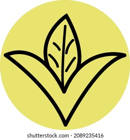 Hoja de otoño amarilla, ilustración, vector, sobre fondo blanco.