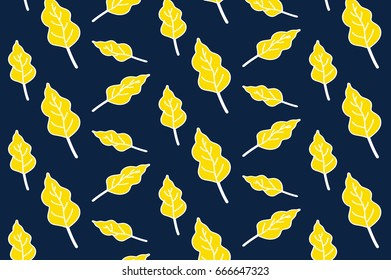 Yellow autumn leaf pattern