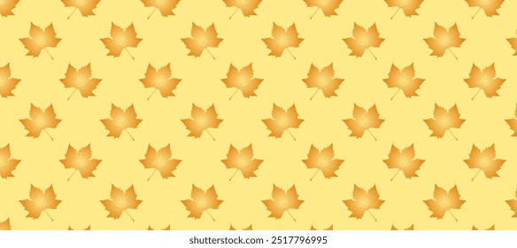 Yellow autumn leaves in the yellow background