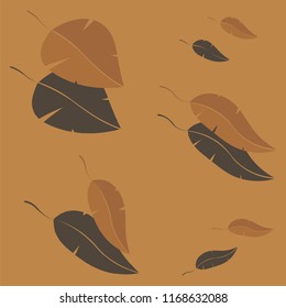 Yellow Autumn Leaves Falling Vector Background Pattern