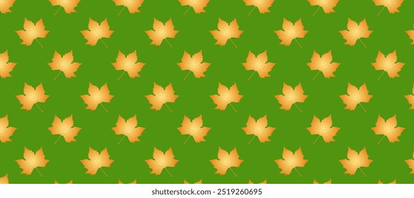 Yellow autumn leaves in the green background