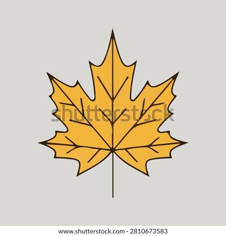 Yellow autumn maple leaf flat gradient vector botanical illustration