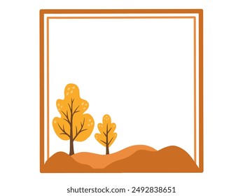 Yellow Autumn Tree Frame Background
