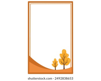 Yellow Autumn Tree Frame Background