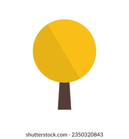 Yellow Autumn Tree Minimalistic Flat Illustration. Suitable for design of websites, postcards, books, patterns and other purposes 