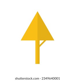 Icono vivo del vector de árbol amarillo otoñal en estilo moderno plano. Adecuado para el diseño de sitios web, postales, libros, patrones y otros fines 