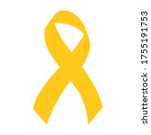 Yellow awareness ribbon for bone cancer and troops support symbol. vector