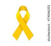 Yellow awareness ribbon for bone cancer and troops support symbol.