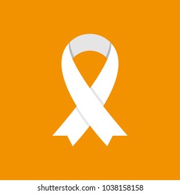 Yellow Awareness ribbon vector icon