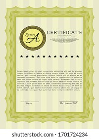 Yellow Awesome Certificate template. Customizable, Easy to edit and change colors. Printer friendly. Elegant design. 