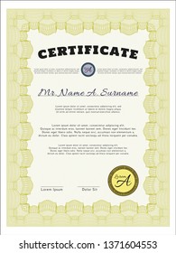Yellow Awesome Certificate template. Easy to print. Nice design. Customizable, Easy to edit and change colors. 
