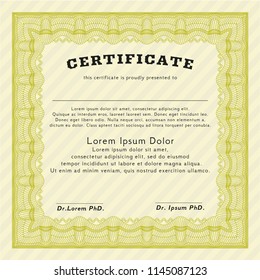 Yellow Awesome Certificate template. Nice design. With background. Customizable, Easy to edit and change colors. 