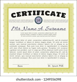 Yellow Awesome Certificate template. Nice design. Customizable, Easy to edit and change colors. Printer friendly. 