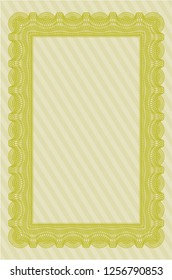 Yellow Awesome Certificate template. Nice design. With quality background. Vector illustration. 