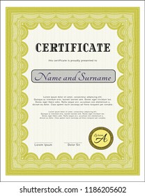 Yellow Awesome Certificate template. Printer friendly. Customizable, Easy to edit and change colors. Modern design. 