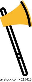 Yellow ax, illustration, vector on a white background.