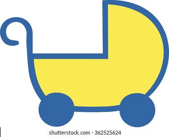 Yellow baby carriage