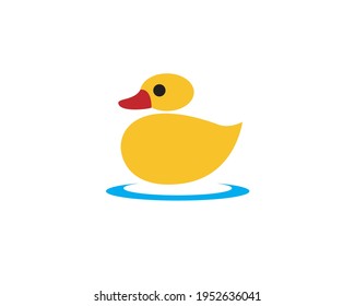 yellow baby duck swimming on circular water