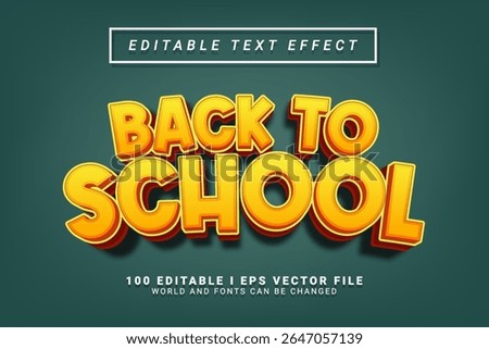 yellow back to school 3d style text effect design
