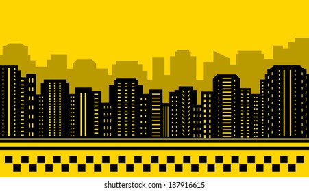 yellow backdrop for city taxi - urban transport background
