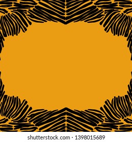 Yellow background with abstract black and white texture. Imitation of color zebra. Wild Savannah, Africa. For textiles, design, scrapbooking, templates