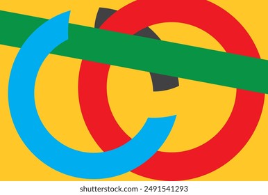 Yellow background with abstract circles.