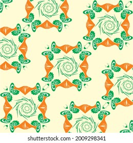 yellow background with abstract floral pattern