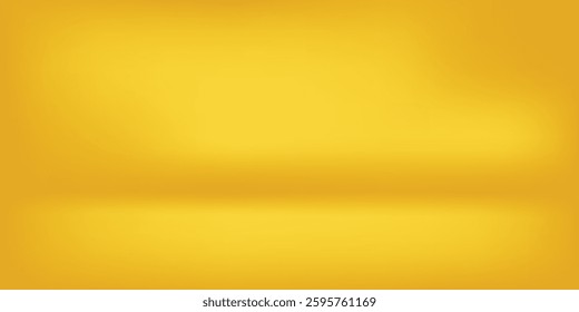 yellow background abstract with Gradient in empty room studio, Yellow empty room studio gradient used for background, yellow background studio with shine use for product shooting.