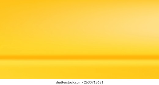 Yellow background abstract with Gradient in empty room studio Yellow empty room studio gradient used for background moderen