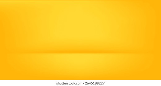 yellow background abstract with Gradient in empty room studio, Yellow empty room studio gradient used for background, yellow background studio with shine use for product shooting.