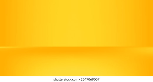 yellow background abstract with Gradient in empty room studio, Yellow empty room studio gradient used for background, yellow background studio with shine use for product shooting.