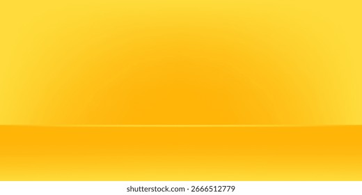 yellow background abstract with Gradient in empty room studio, Yellow empty room studio gradient used for background, yellow background studio with shine use for product shooting.