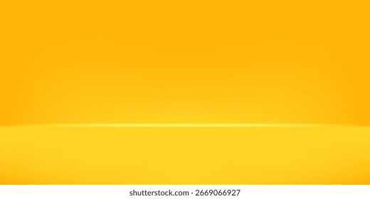 Yellow background abstract with Gradient in empty room studio, 