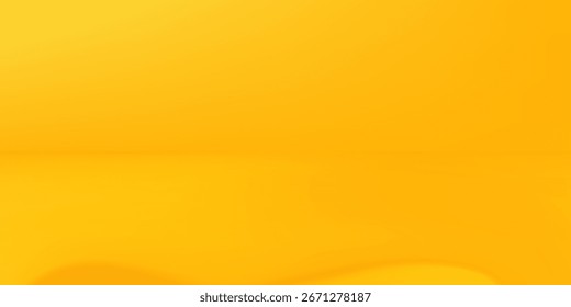 yellow background abstract with Gradient in empty room studio, Yellow empty room studio gradient used for background, yellow background studio with shine use for product shooting.