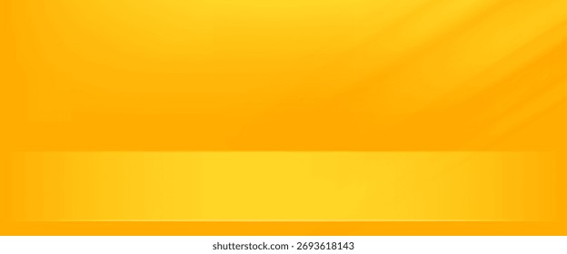 yellow background abstract with Gradient in empty room studio, Yellow empty room studio gradient used for background, empty studio room.