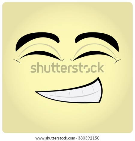 Yellow background with an abstract happy face