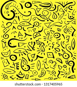 yellow background abstraction from various shapes and lines-02 vector