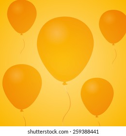Yellow background with balloons