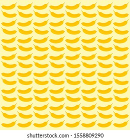 Yellow background with banana. Vector illustration design with vegetables for template.