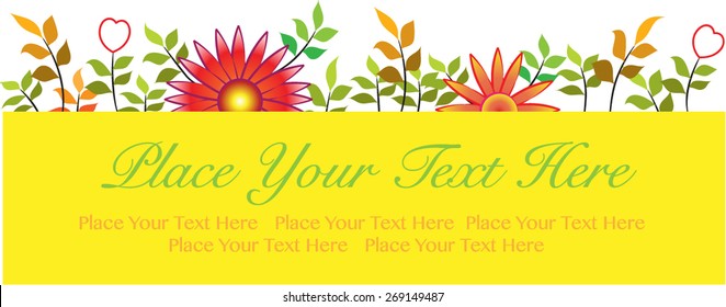 yellow background banner with flower