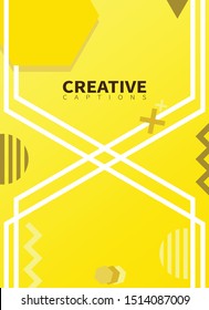 Yellow background banner with geometric, shape, and circle element for bussiness promotion, banner advertising, cover and banner website