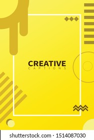 Yellow background banner with geometric, shape, and circle element for bussiness promotion, banner advertising, cover and banner website
