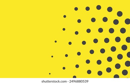 Fondo amarillo con Ilustración vectorial texturizada de patrón de puntos negros