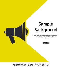 Yellow background with black mouthpiece and sample text
