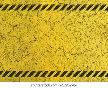 Yellow background with Black road line. grungy background.