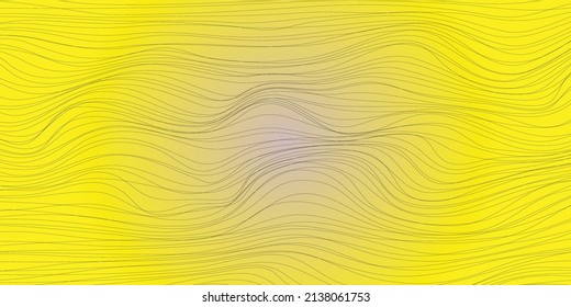 Fondo amarillo y fondo de pantalla de la línea de onda negra