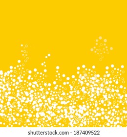 Yellow background with bubbles, vector illustration