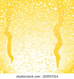 Yellow background with bubbles, vector illustration 