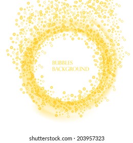 Yellow background with bubbles, vector illustration 